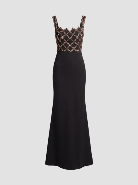 MAC DUGGAL Women's Embellished Grid Bustier Gown - Black Gold