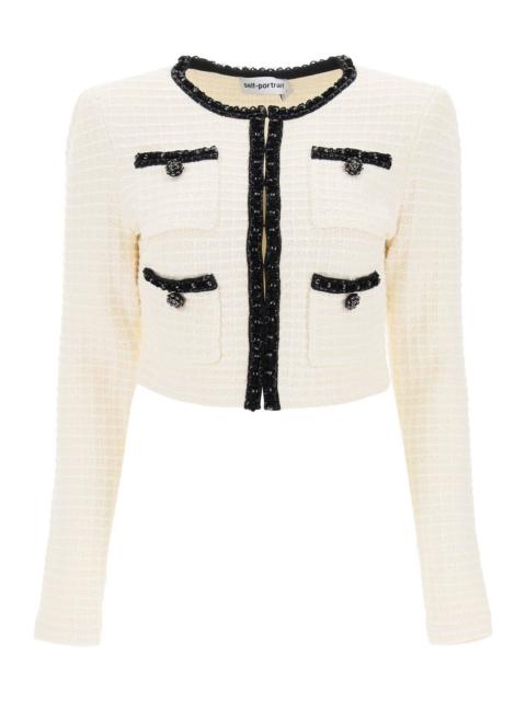 CROPPED CARDIGAN WITH SEQUIN TRIMS