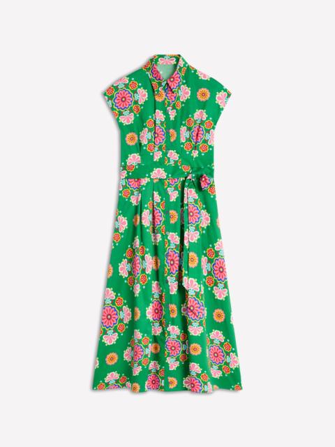 BODEN Rachel Cotton Midi Shirt Dress-Rich Emerald, Meadow Posy