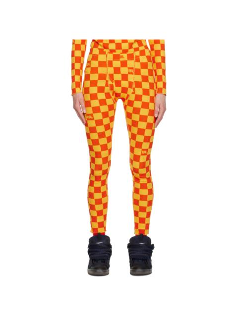 ERL Yellow & Orange Checkered Leggings