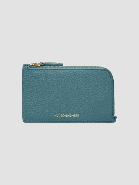 MAISON de SABRÉ Women's Leather Zip Card Holder - Bondi Blue