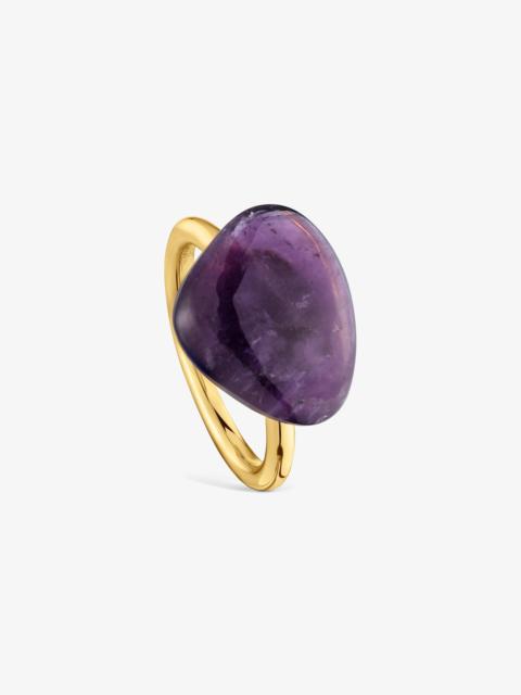 TOUS Ring with 18kt gold vermeil and amethyst TOUS Color Dots