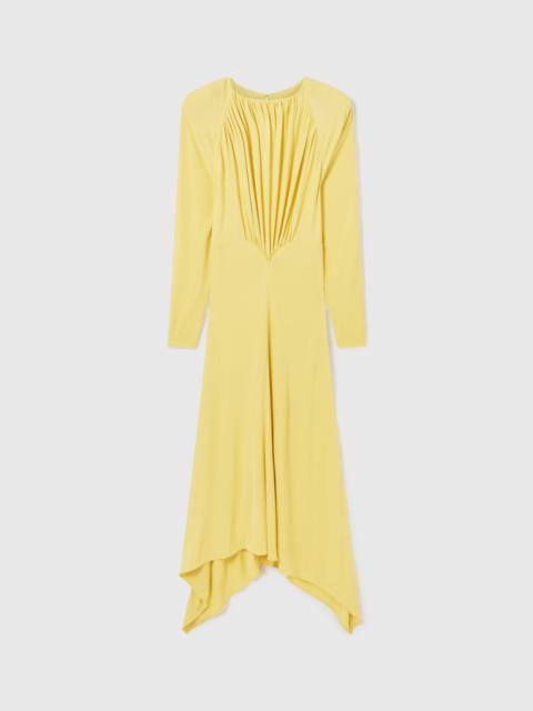 Stella McCartney Pleated Jersey Long-Sleeve Maxi Dress