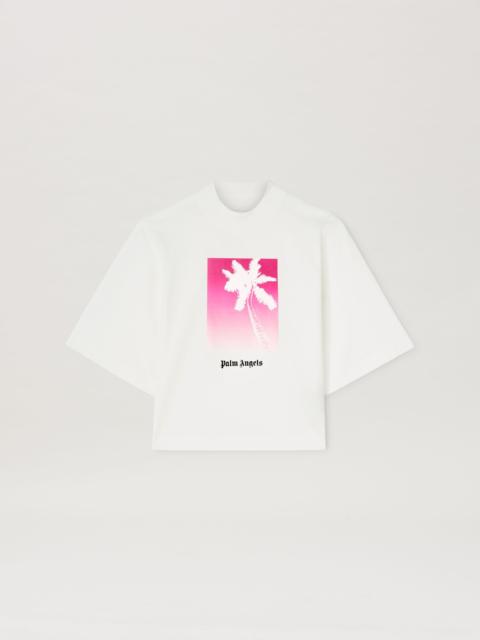 Solarized Palm Print Crop T-Shirt
