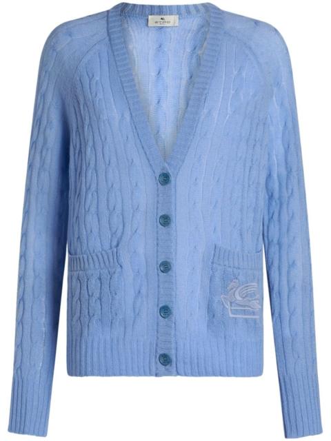 Etro Pegaso-motif cable-knit cardigan