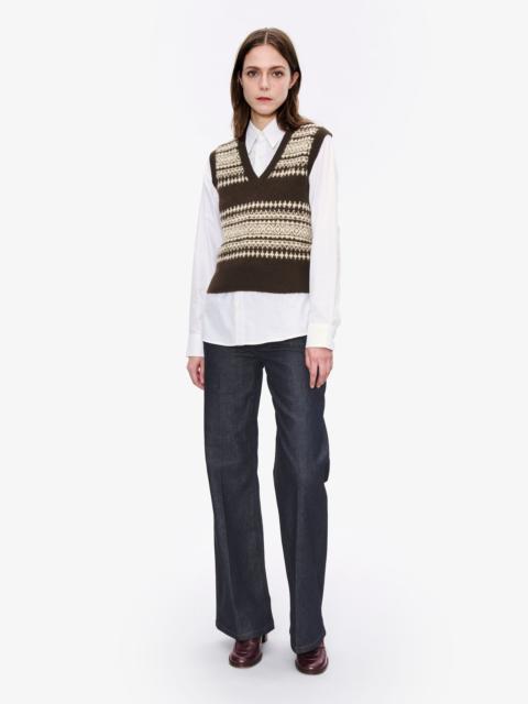 A.P.C. JACQUARD SLEEVELESS SWEATER