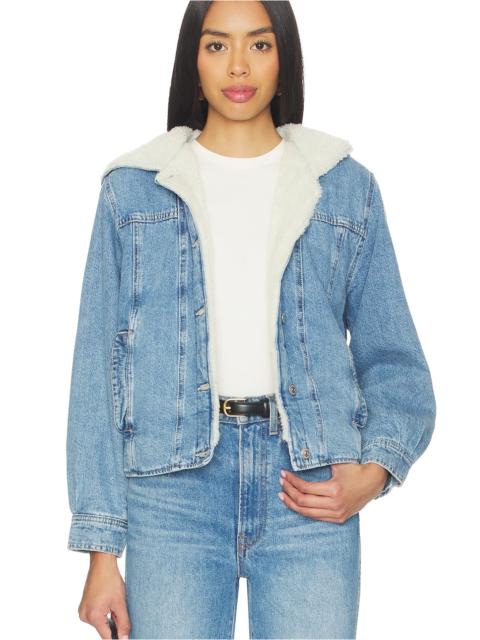 FREE PEOPLE x We The Free Asher Cozy Denim Jacket In Snowdrift Wash