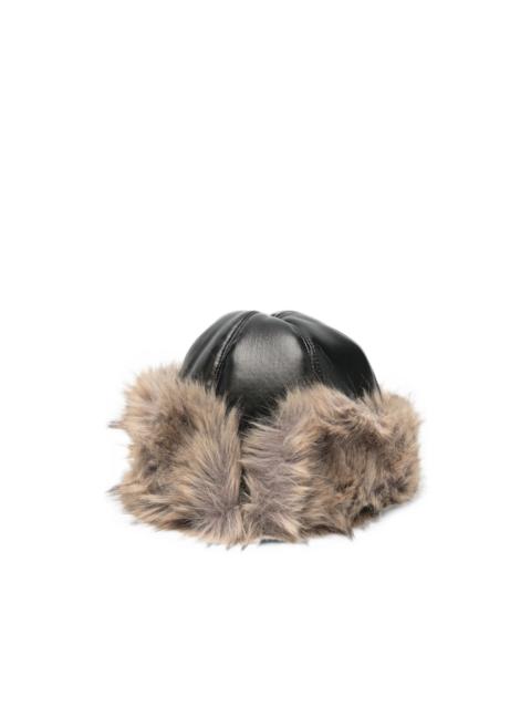STAND STUDIO Sable faux-fur trim hat