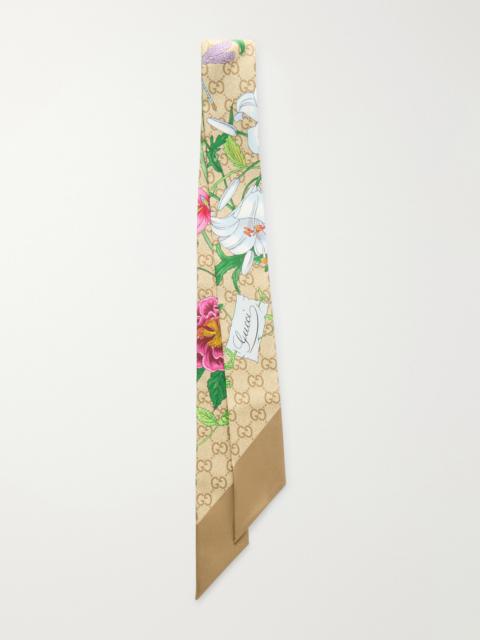 GUCCI Flora Printed Silk-twill Scarf