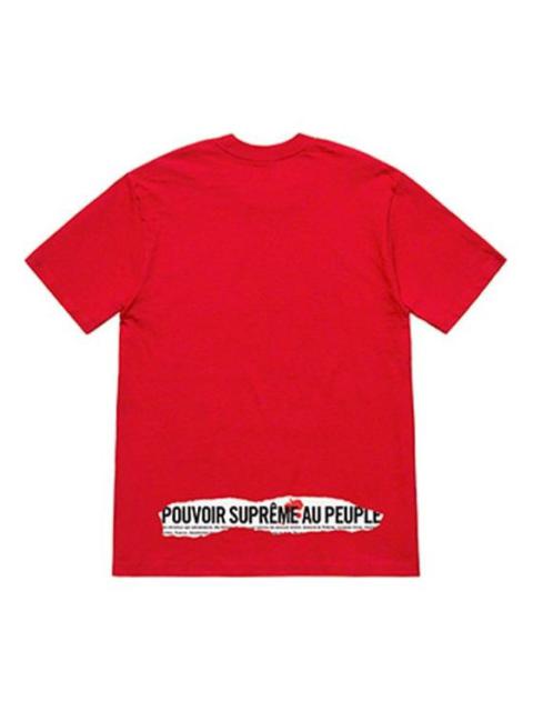 Supreme Supreme SS19 Headline Tee Red Slogan logo Short Sleeve Unisex SUP-SS19-761