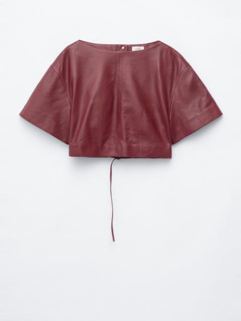 & Other Stories Tie-Back Leather Top
