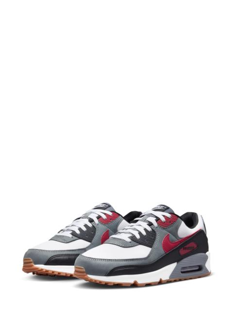 Air Max 90 Sneaker in White/Team Red/Cool Grey