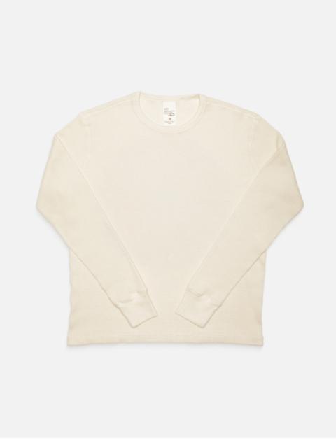 Nudie Jeans Long Sleeve Waffle T-Shirt Ecru | REVERSIBLE