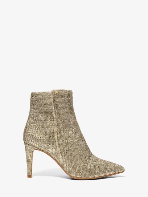 MICHAEL KORS Dorothy Embellished Glitter Chain-Mesh Ankle Boot