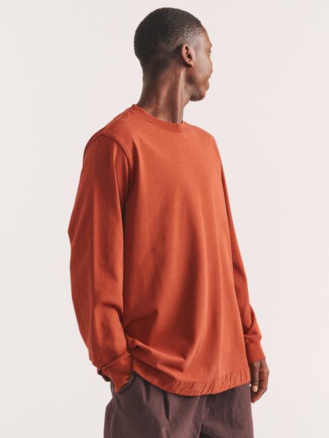 CASEY/CASEY FELIX LONG SLEEVES T-SHIRT - HEAVY JERSEY - TERRACOTTA