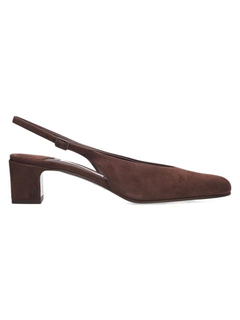 JIMMY CHOO Women's Eyla 45MM Suede Slingback Pumps - Chocolate
