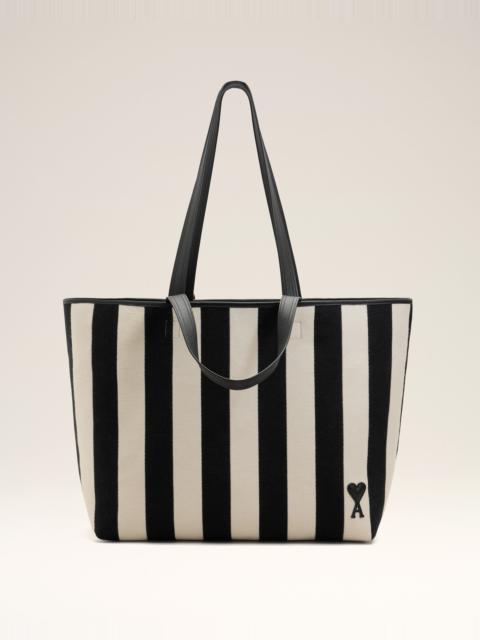 AMI Paris WHITE COTTON AMI DE COEUR SHOPPING BAG