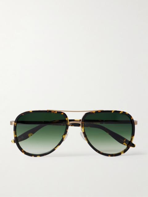 BARTON PERREIRA Cani Aviator-style Tortoiseshell Acetate And Titanium Sunglasses