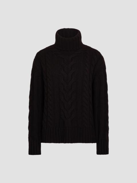 TWP Women's Cashmere Turtleneck Cable-Knit Sweater - Dark Brown