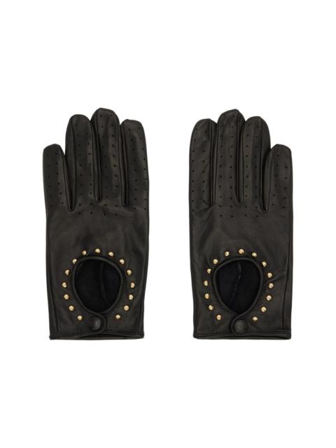 ERNEST W. BAKER Black Studded Driving Gloves