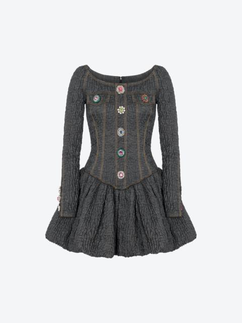 Moschino JEWEL BUTTONS BLACK DENIM DRESS
