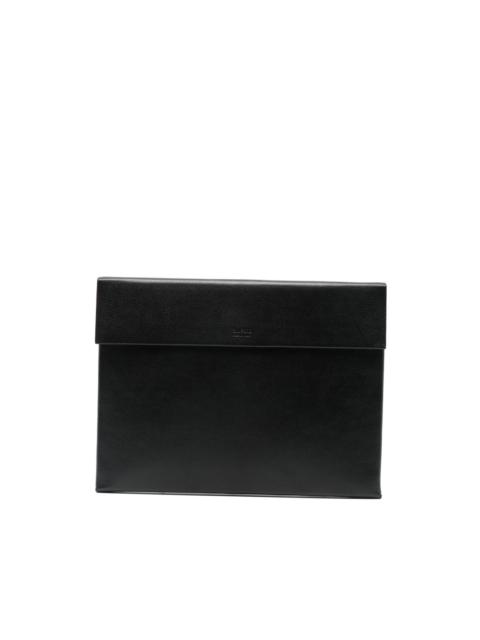 TOM FORD logo-debossed leather clutch bag