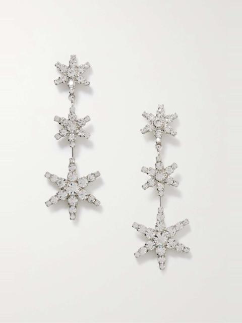 Ares silver-plated crystal earrings