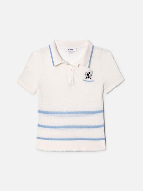 RE/DONE Mickey Polo - White/Seaside