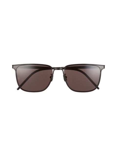 Saint Laurent 56mm Cat Eye Sunglasses in Black/Black at Nordstrom