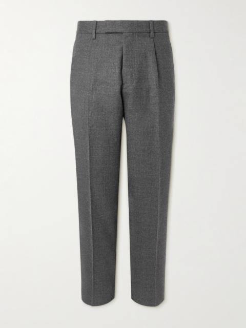 ZEGNA Tapered Pleated Wool Trousers