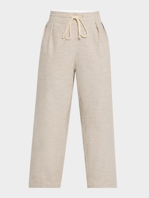 MARIA McMANUS Cosy Straight-Leg Ankle Drawstring Pants