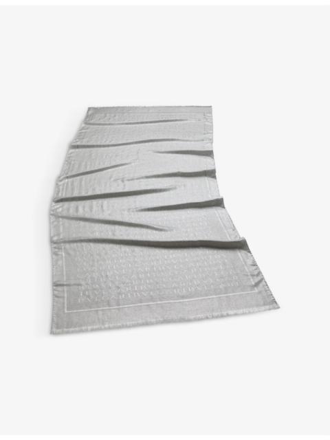 BVLGARI Lettere Maxi logo-print metallic silk and wool-blend stole