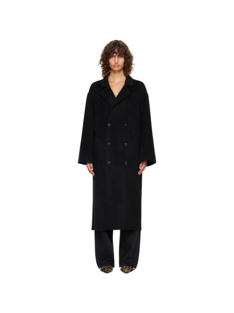 Loulou de Saison Black Borneo LDS Wool Drap Coat
