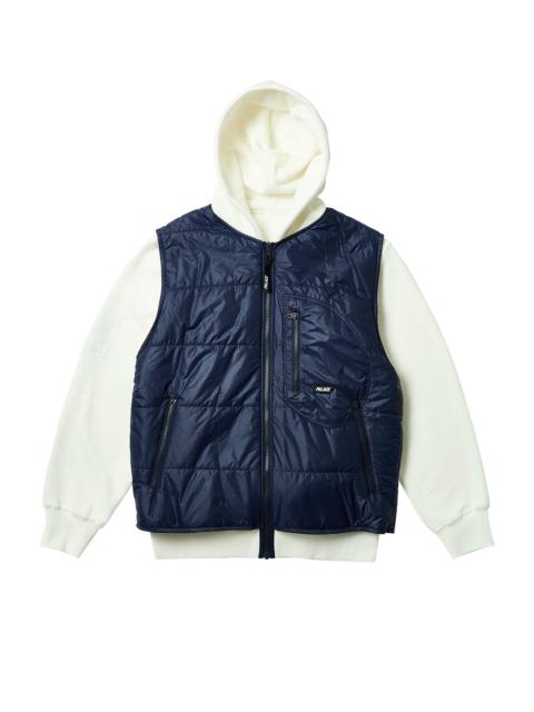 PALACE REVERSIBLE VEST HOOD SOFT WHITE