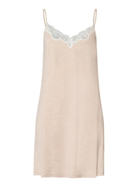 HANRO Natural Elegance Lace Trim V-Neck Chemise