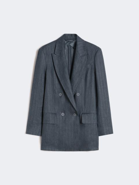 Max Mara Olimpia Jacket in Chevron linen - MEDIUM GREY