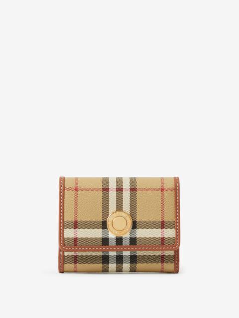 Burberry Check and Leather Small Folding Wallet