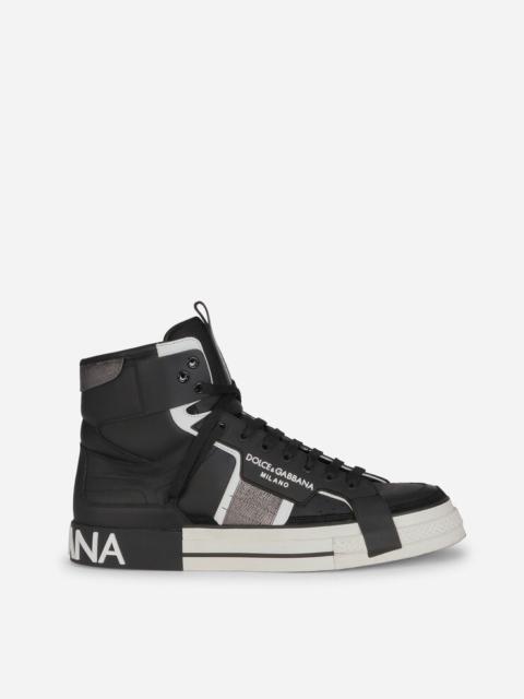Dolce & Gabbana Calfskin 2.Zero custom high-top sneakers with contrasting details