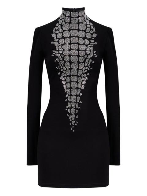 David Koma croc-effect mini dress