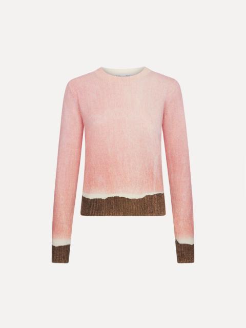 Oscar de la Renta OMBRÉ CREWNECK PULLOVER