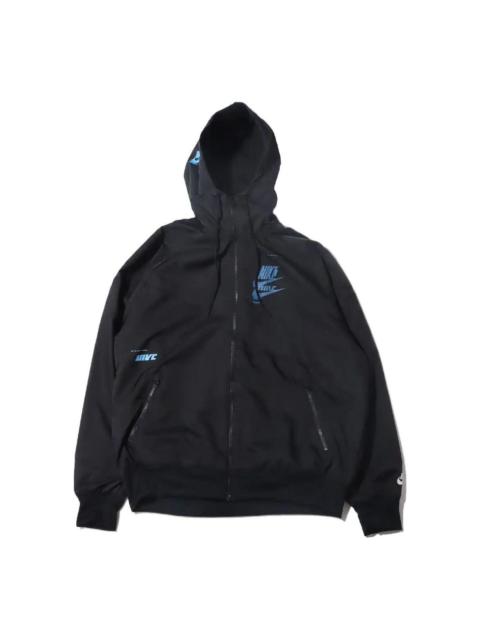 Nike Nike Sportswear Sport Logo Printing Woven Breathable Hooded Jacket 'Black Blue' DM6868-010