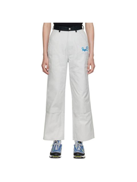 A BATHING APE® Gray Painter Trousers