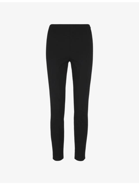 WHISTLES Skinny-leg high-rise stretch-cotton trousers