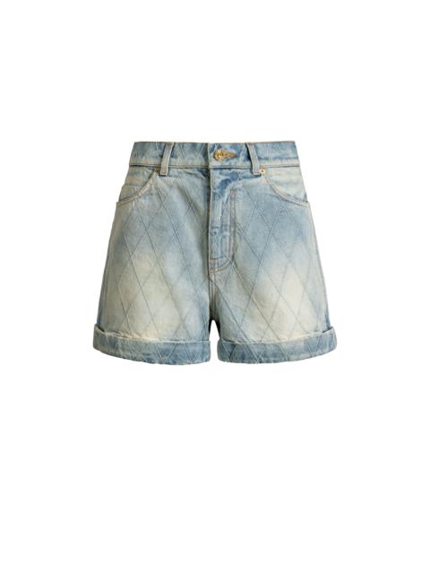 Balmain Topstitched denim shorts