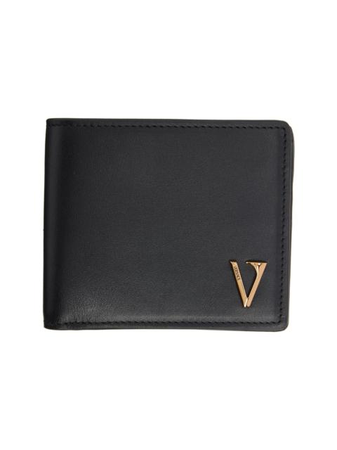 VERSACE Black 'V' Bifold Wallet