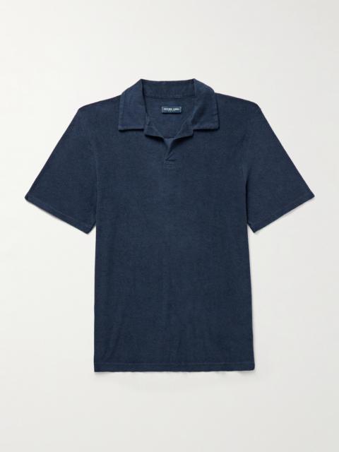 FRESCOBOL CARIOCA Faustino Camp-Collar Cotton, Lyocell and Linen-Blend Terry Polo Shirt
