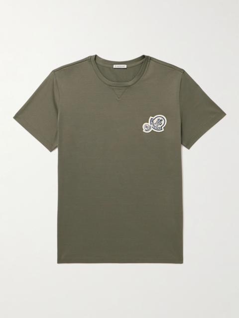 Moncler Logo-Appliquéd Cotton-Jersey T-shirt Green