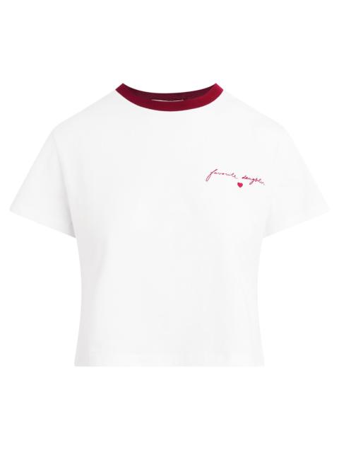 Favorite Daughter Women's The Cropped Signature Logo T-Shirt - Off White Ras