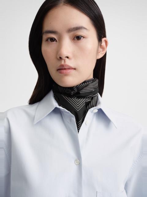 TOTEME Striped monogram cotton silk scarf black