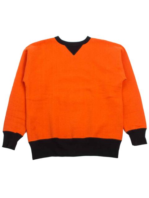 The Real McCoys MC19112 Two-Tone Crewneck Sweatshirt Orange/Black